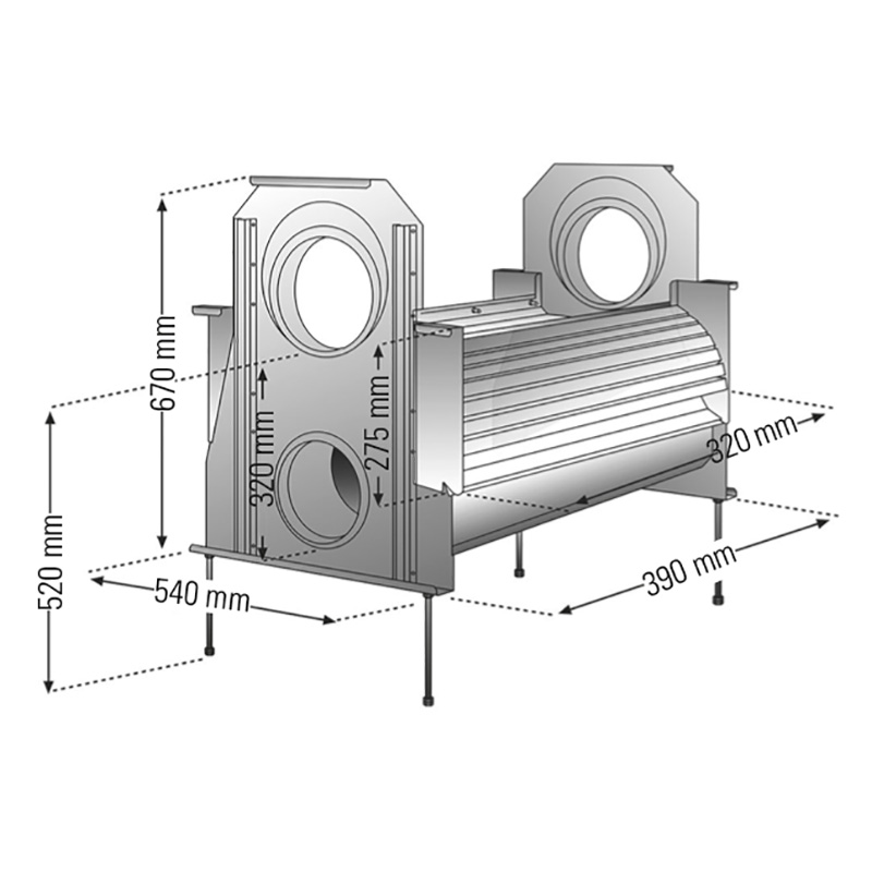 Industriefilter - Volumenfilter VF2 Aufrissgrafik